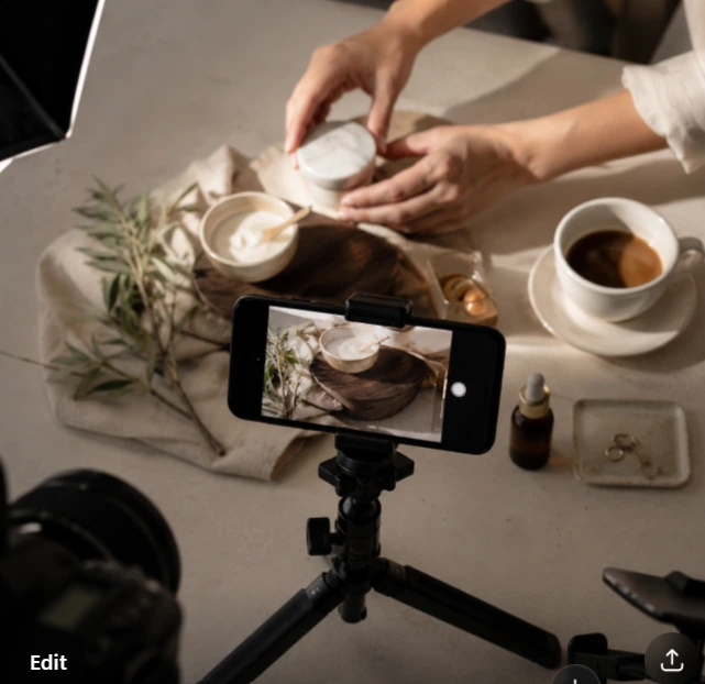 Behind-the-scenes creative content shoot