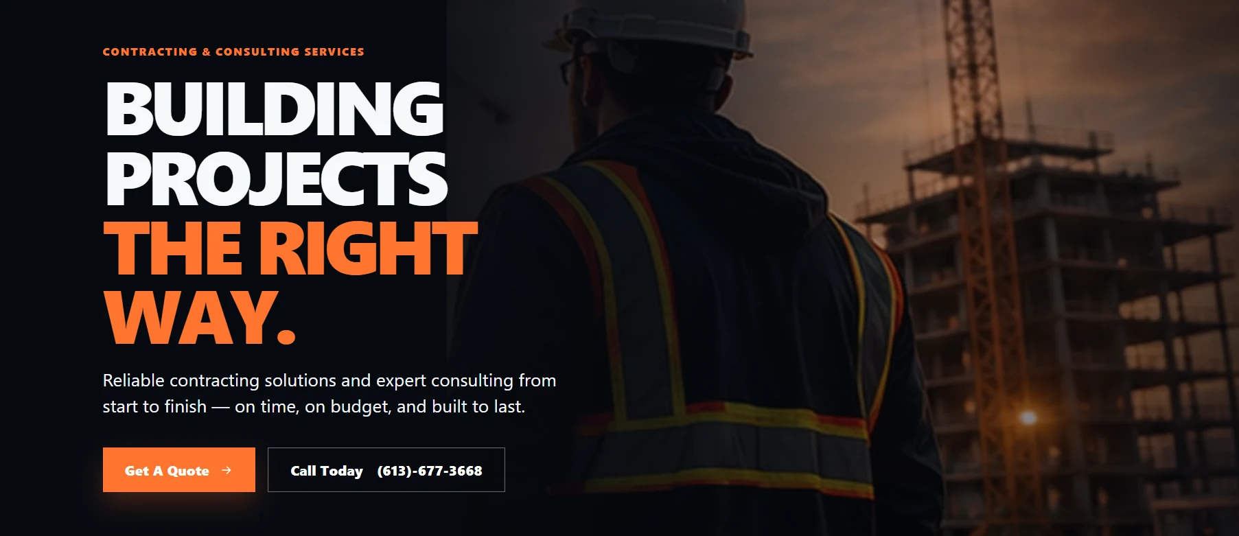Moore Contracting website preview