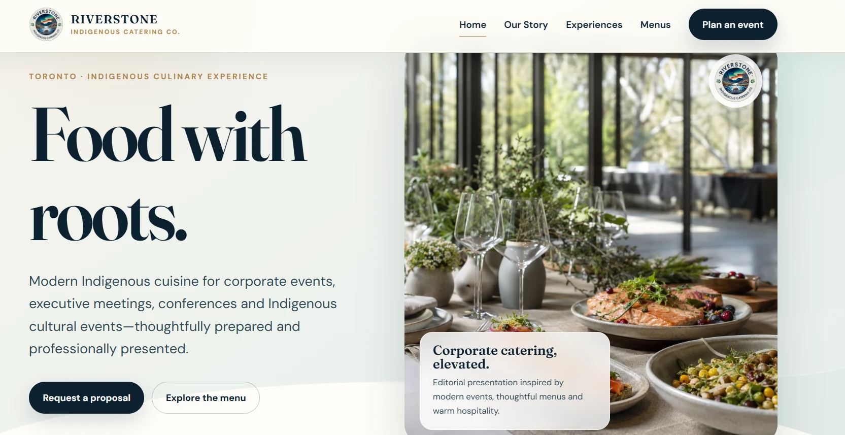 Riverstone Catering website preview