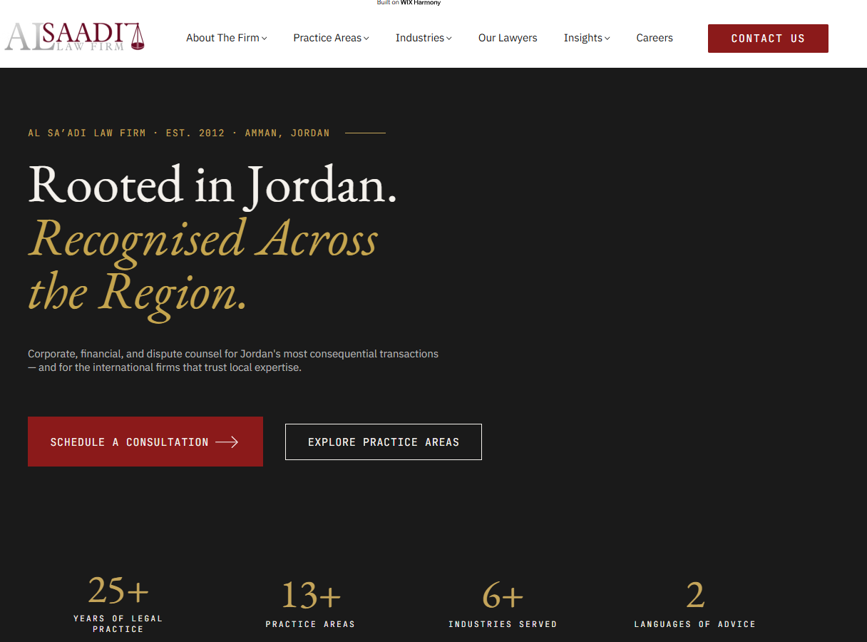 Al Saadi Law Firm website preview