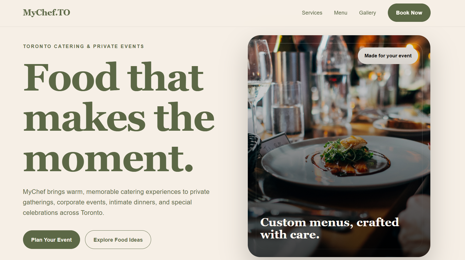 MyChef Toronto website preview